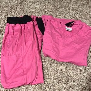 Pink and Black Scrub Set
